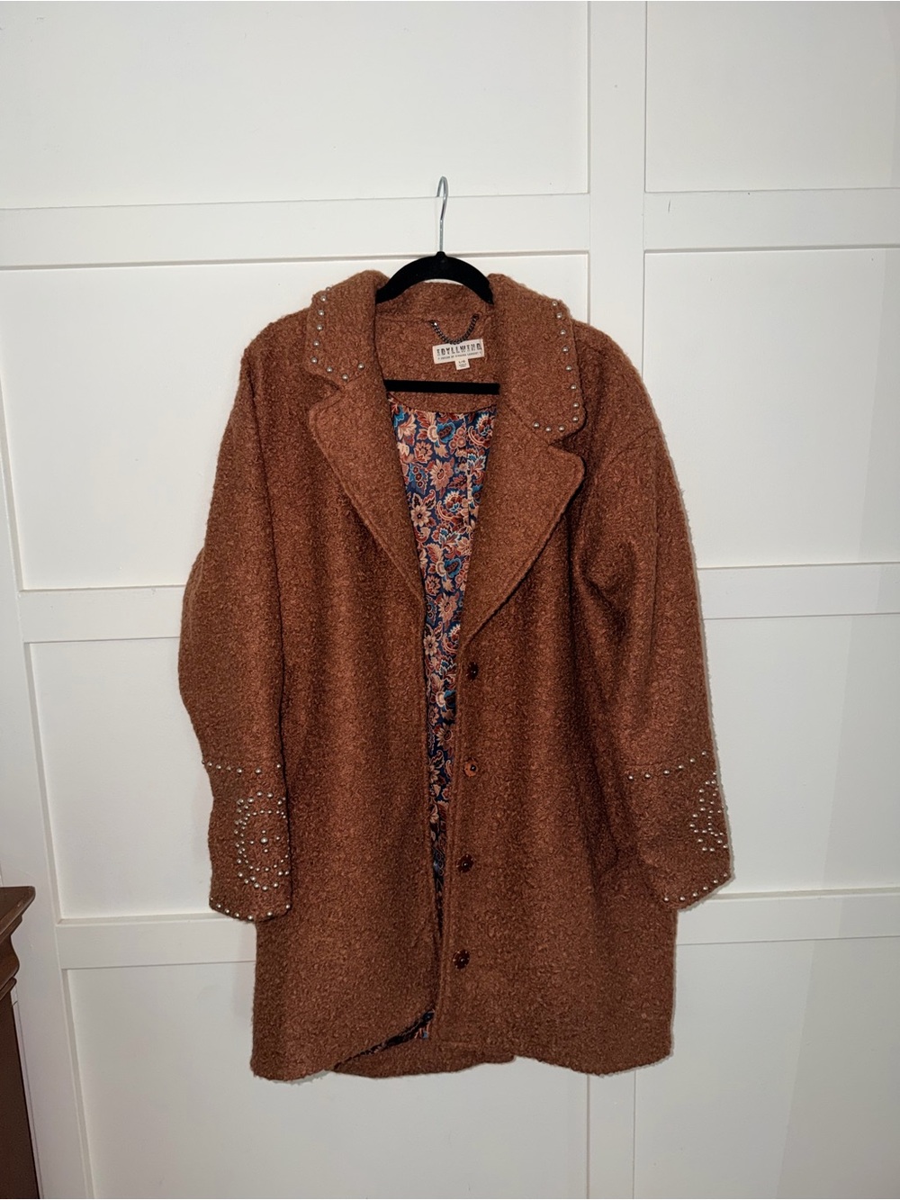 Idyllwind Women's Rust Teddy Coat with Stud Detailing